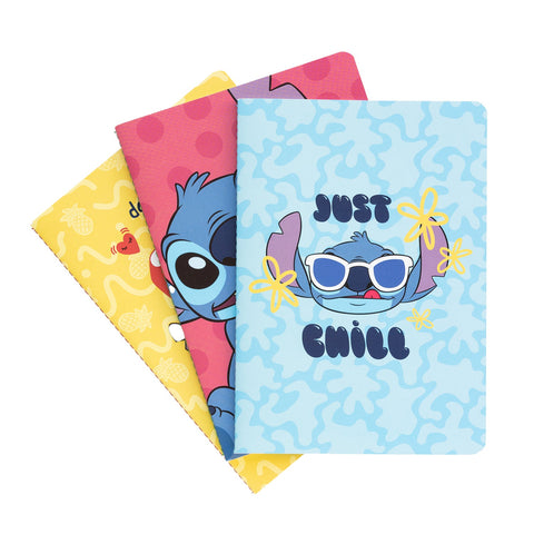 Conjunto 3 Cadernos A5 - Stitch Tropical