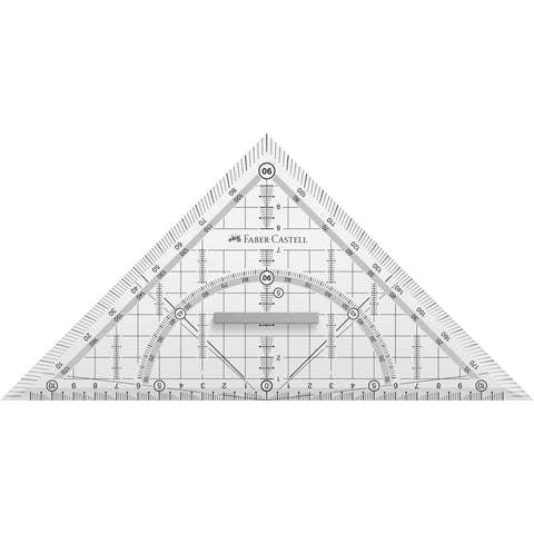 Esquadro Grip Cristal Transparente 22Cm Faber Castell