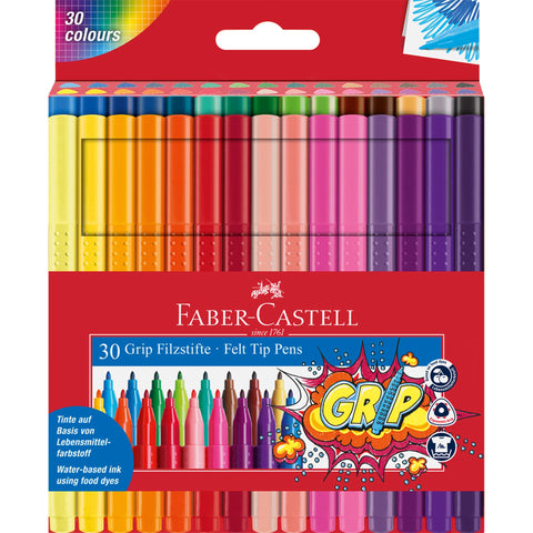 Marcador Colorir Com Grip 30 Unidades Faber Castell