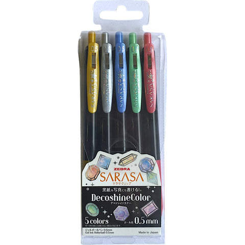 Esferográfica Clip Tinta Gel Sarasa Decoshine 5 unidades