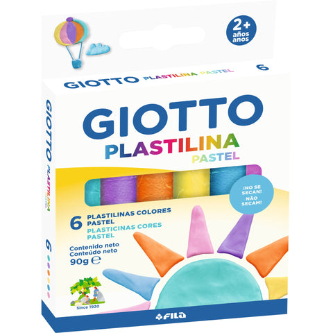Plasticina Cores Pastel 6 Unidades Giotto