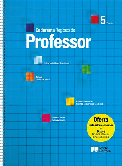 Caderneta de Registos do Professor - 5 Turmas