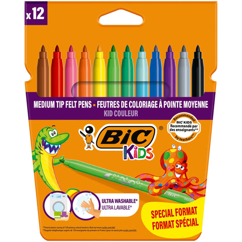 Marcadores de Colorir Kid Couleur 12 unidades Bic