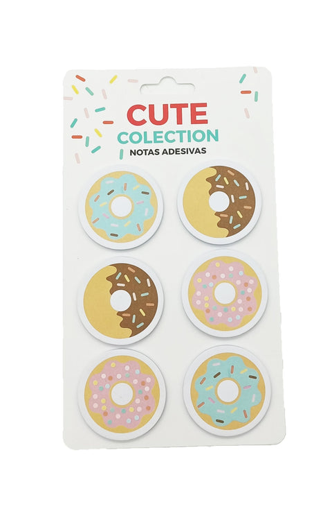 Conjunto 6 Sticky Notes - Donuts