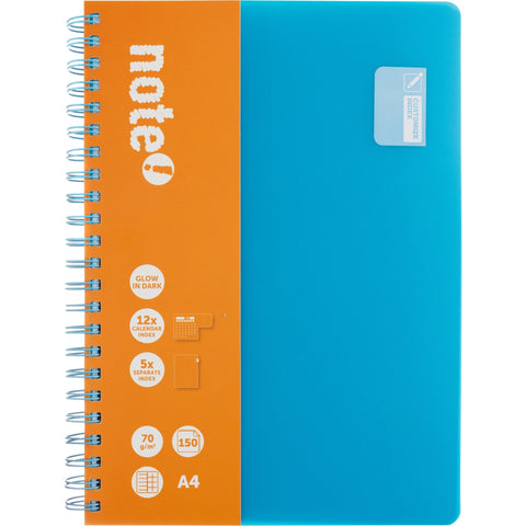 Caderno Espiral A4 Capa PVC Multidisciplina Pautado (várias cores) Note!