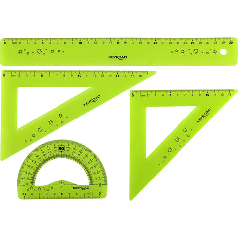 Conjunto Flex Régua 30cm + Esquadro + Transferidor Note!