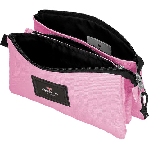 Estojo Triplo Aris Colorfull Rosa Pepe Jeans