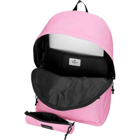 Mochila com Estojo Aris Colorful Rosa Pepe Jeans