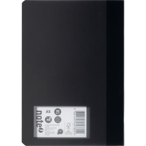 Caderno Agrafado Flex A5 Pautado Preto Note!