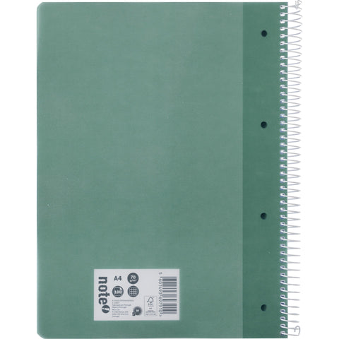 Caderno Espiral A4 Quadriculado Verde Escuro Note!