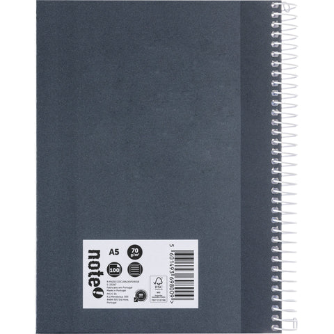 Caderno Espiral A5 Capa Dura Pautado Azul Escuro Note!