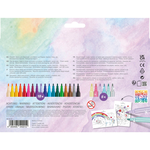 Marcadores de Colorir Edição Especial Unicórnio 18+6 Unidades Faber-Castell