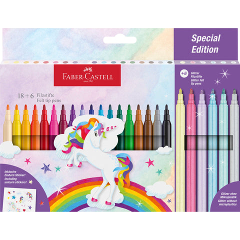 Marcadores de Colorir Edição Especial Unicórnio 18+6 Unidades Faber-Castell