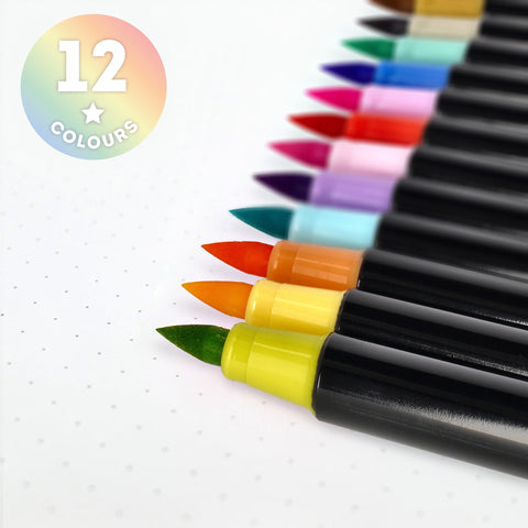 Conjunto 12 Marcadores Brush Pastel