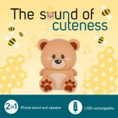Coluna Portátil Com Suporte- Urso
