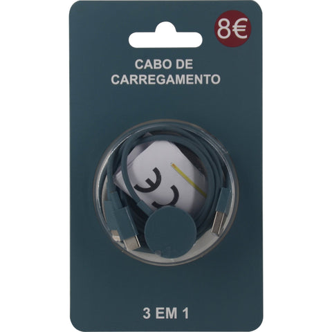 Cabo de Carregamento 3 em 1 Azul Fusion