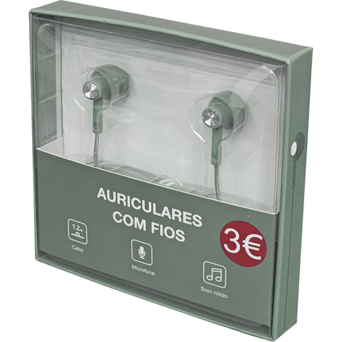 Auriculares com Fios Verde Fusion