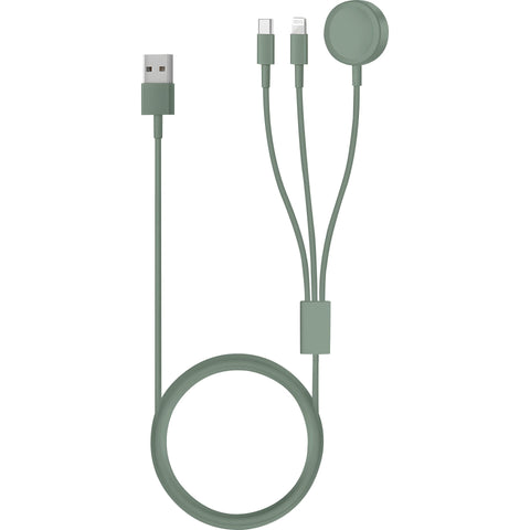 Cabo De Carregamento 3 Em 1 Verde Fusion