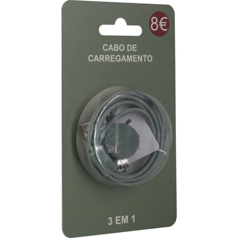 Cabo De Carregamento 3 Em 1 Verde Fusion