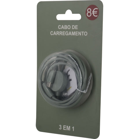 Cabo De Carregamento 3 Em 1 Verde Fusion