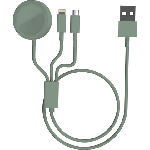 Cabo De Carregamento 3 Em 1 Verde Fusion