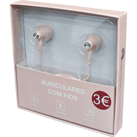Auriculares com Fios Rosa Fusion