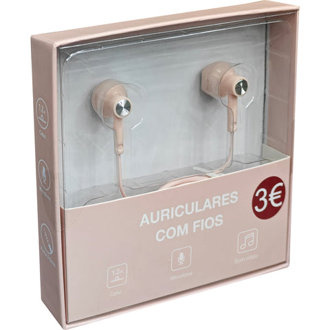 Auriculares com Fios Rosa Fusion