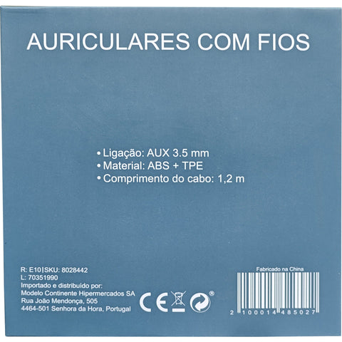 Auriculares Com Fios Azul Fusion