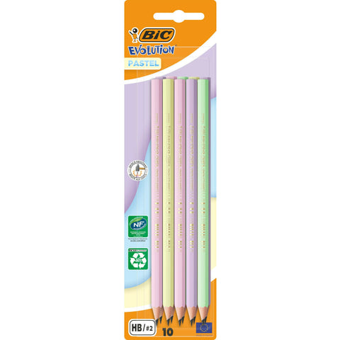 Lápis Evolution HB Pastel 10 Unidades Bic