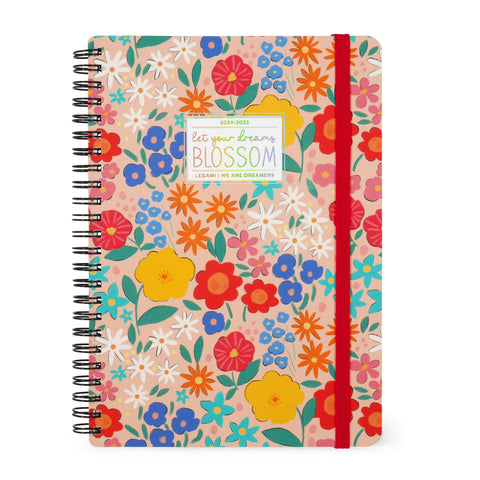 Agenda 24/25 Semanal Média Espiral - Flowers