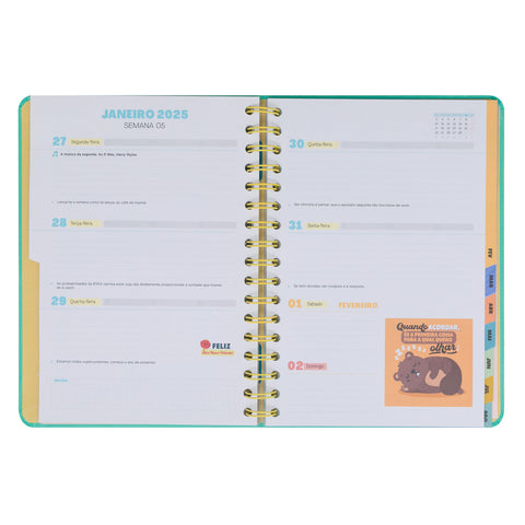 Agenda Wonder 24/25 Semanal Grande - Ready Para Celebrar Tudo o que Vou Alcançar