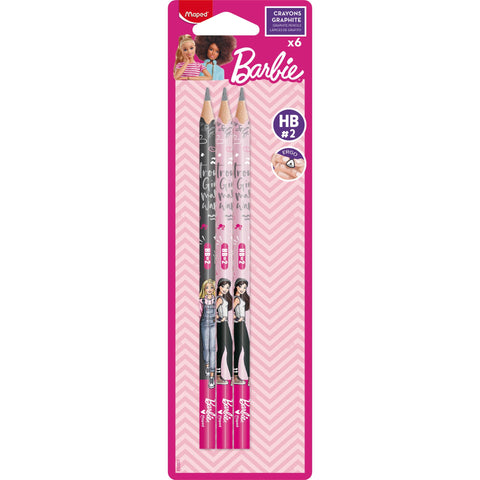 Lápis Grafite HB 6 unidades Barbie Maped