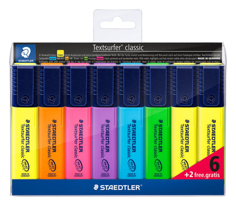 Marcador Fluorescente Textsurfer Classic 6 + 2 unidades Staetler