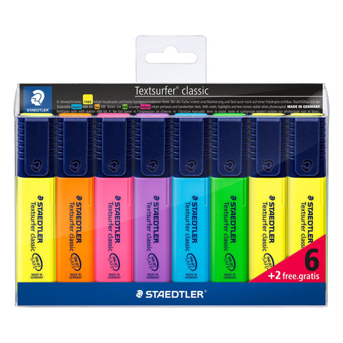 Sublinhador Textsurfer Classic 6+2 Unidades Staedtler