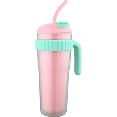 Caneca Happiness 900Ml Rosa e Verde