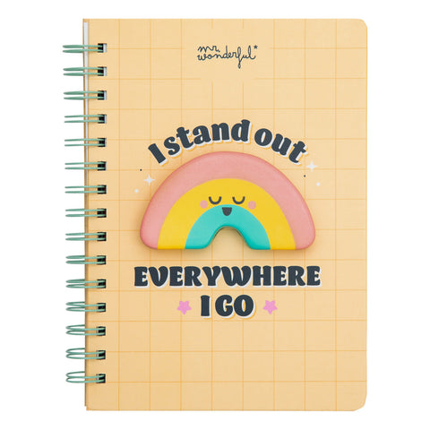 Caderno A5 3D - I Stand Out Everywhere