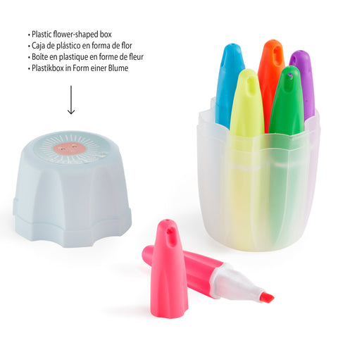 Marcador Fluor Sol Azul 6 Unidades Apli