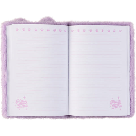 Caderno Gift A5 80 Folhas Peluche Gata Lilas
