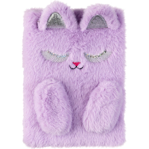 Caderno Gift A5 80 Folhas Peluche Gata Lilas