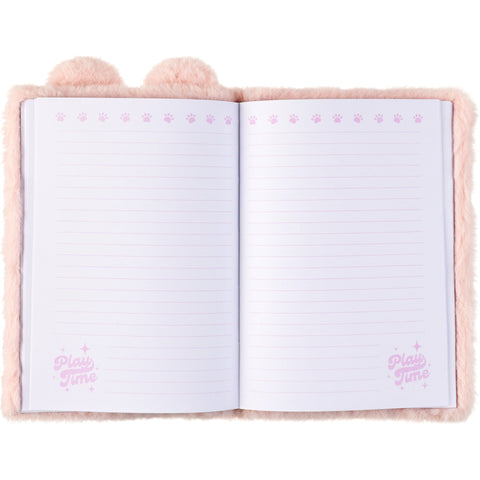 Caderno Gift A5 80 Folhas Peluche Gata Amarela