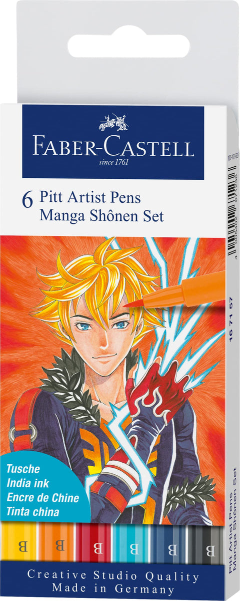 Marcador Pitt Artistic Manga Shonen 6 Unidades Faber-Castell