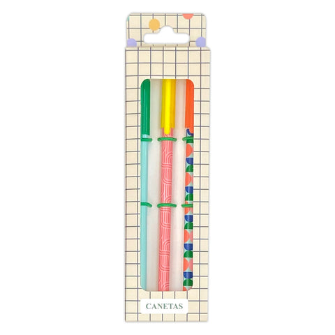 Conjunto 3 Canetas Fabulousrainbow