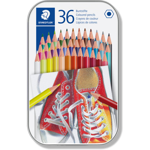 Lápis de Cor Hexagonais Caixa Metal 36 Unidades Staedtler