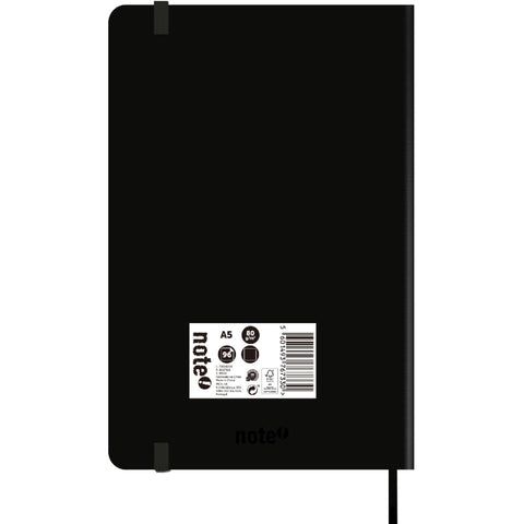 Caderno Agrafado A5 Capa Soft com Elástico Liso Preto Note!