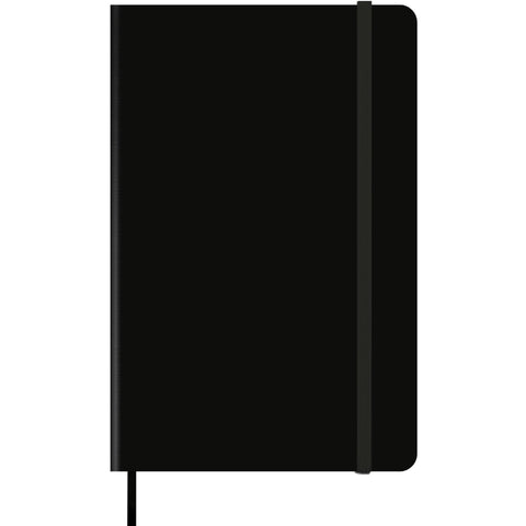 Caderno Agrafado A5 Capa Preta Soft com Elástico Pautado Note!