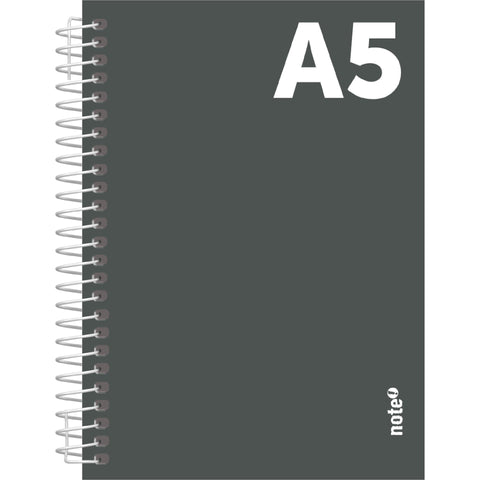 Caderno Espiral A5 Capa Dura Cinzenta Pautado Note!