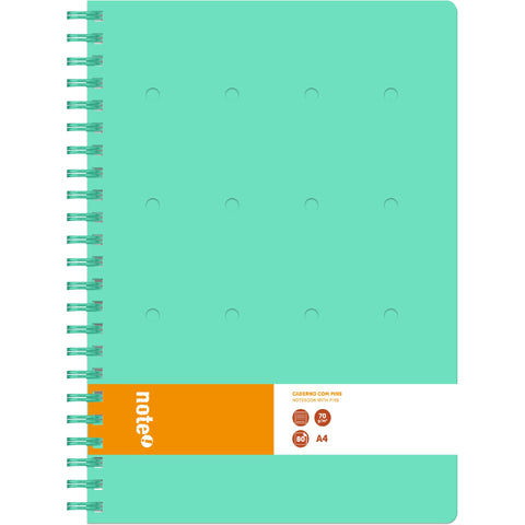 Caderno Espiral A4 Capa Espuma com Pins Pautado (várias opções) Note!