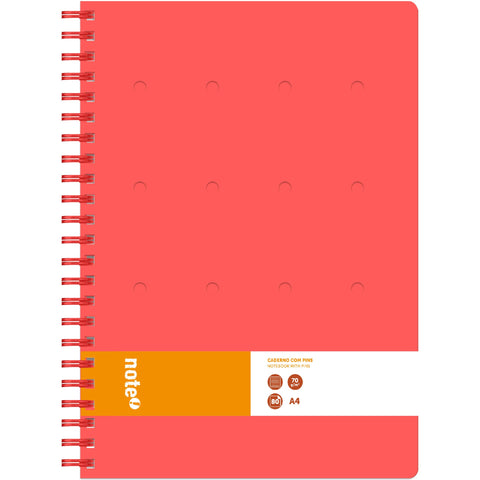 Caderno Espiral A4 Capa Espuma com Pins Pautado (várias opções) Note!