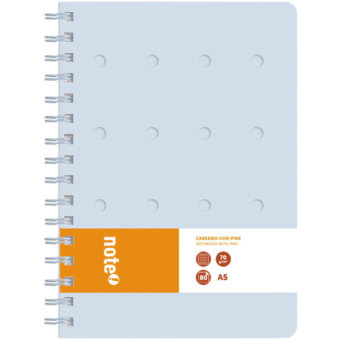 Caderno Espiral A5 80 Folhas 70G Pautado Pins Note!