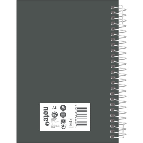 Caderno Espiral A5 Quadriculado Tecnoline Note!
